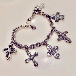 BRIGHTON Silver Cross Charm Bracelet- new without tags